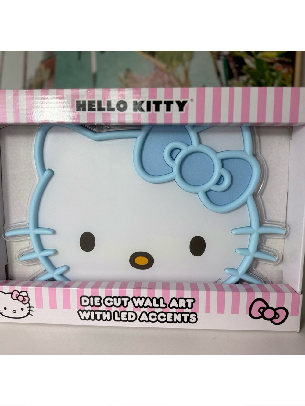 Hello Kitty White Blue Bow Die Cut Wall Art LED Accent Light 12x9 New NIB Sanrio